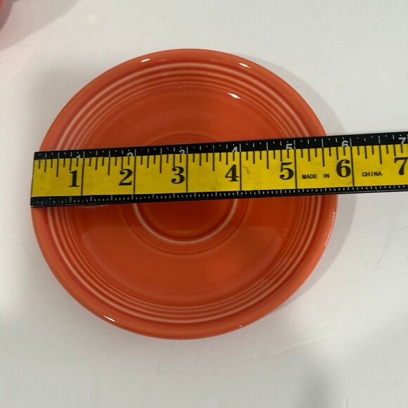 Homer Laughlin China Fiestaware Cups and Saucers Set of 4 Color Persimmon - Picture 8 of 12